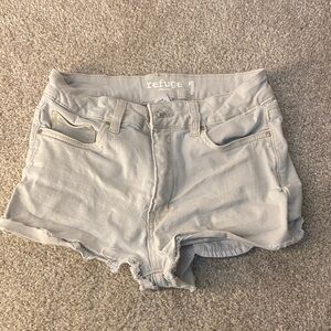 3/$20 refuge Light Gray Frayed Denim Cutoff Super Short Shorts